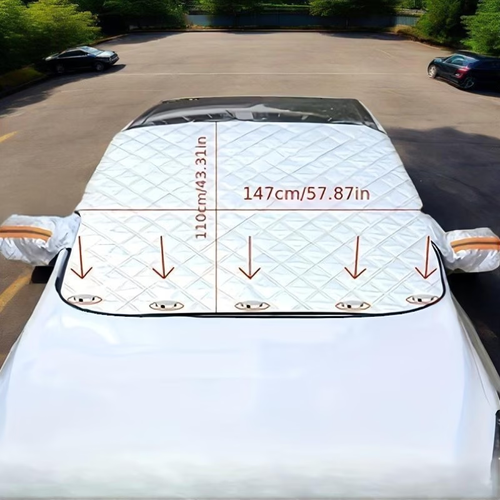 All-Season Car Sunshade, Sedan SUV Windshield Special Thickened Sunshade Snow Cover Reinforced Double-Thread Stitching Wear-Resistant Anti-Tear Sun Protection Cooling Frost Snow Car Cover