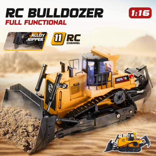 1:16 Scale Eleven-Channel Remote Control Bulldozer