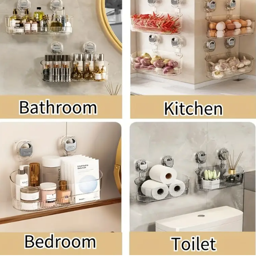 No-Drill Bathroom Suction Storage Box – Large Capacity