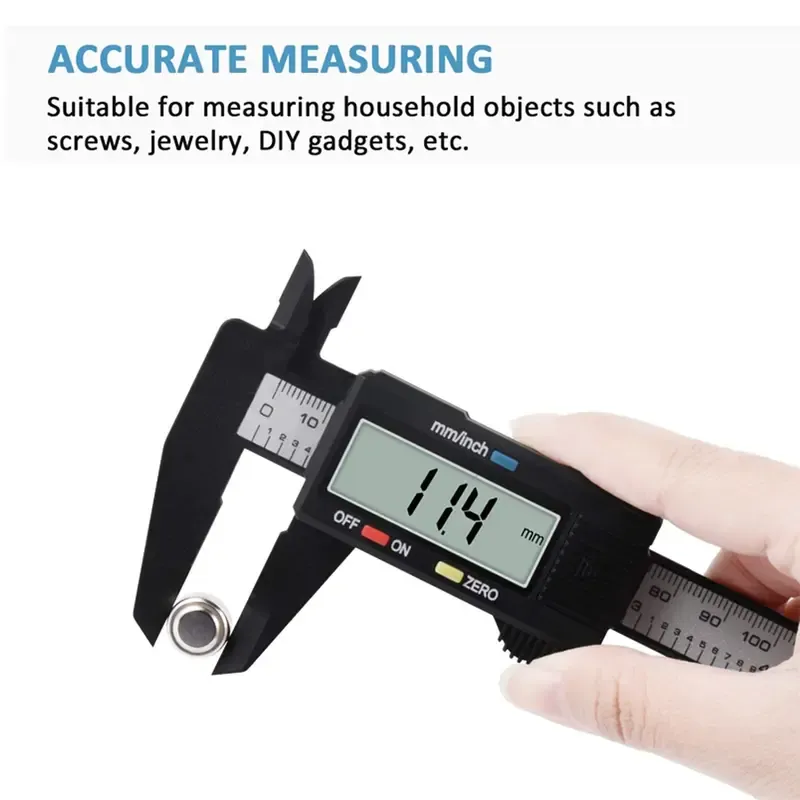 Digital caliper 0-6 inch electronic measuring tool - electronic micrometer caliper with large LCD screen, automatic shut-off function, inch and millimeter conversion (with battery)