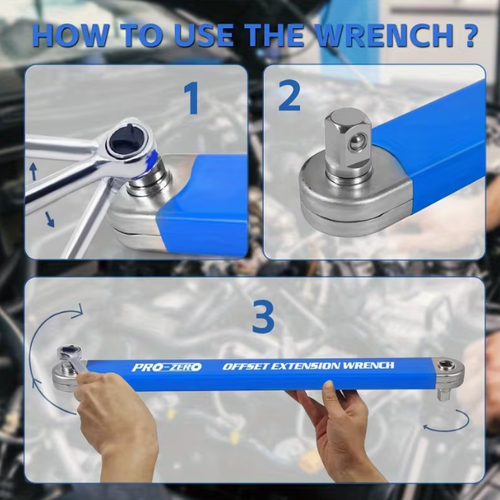 Extendable, Adjustable, Dual-Head, Two-Way, Labor-Saving Ratchet Chain Wrench