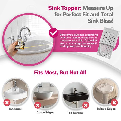 Beauty Brush Cleaning Mat, RV Camper Sink Cover & for Small Spaces (Large Pearl)