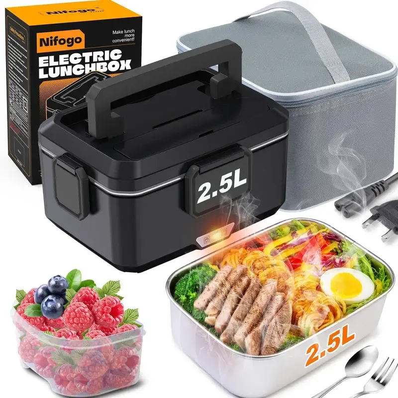Make your lunchtime convenient and delicious with this Electric Lunch Box Food Heater. Whether you're at work, in the car or on a truck, you can enjoy your favorite hot meal anytime and anywhere. Note: This is a plug-in electric rice cooker (requires connection to a power source during use).
