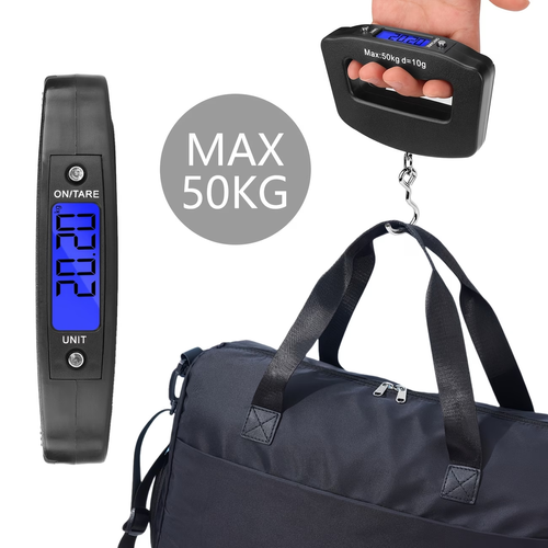 Digital Handheld Luggage Hanging Scale, for Automotive Detailing Tools, Portable Electronic Scale, Fast Scale with Backlit LCD Display, Travel Essentials, (Batteries Not Included)