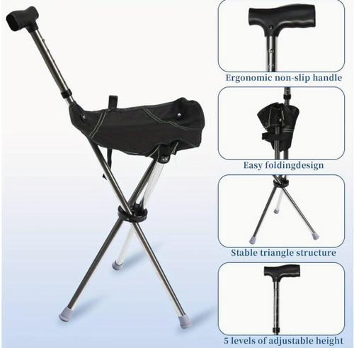 Outdoor walking stick stool