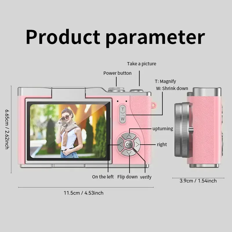 Foldable Screen Student Camera, 1 Count Retro CCD Card Machine, Entry-level Digital Camera, 1080P High Built-in Games & Filter Functions Camera, Mini, Digital Zoom Camera, Hybrid Viewfinder, Multiple Filters, Portable, HD Digital Camera