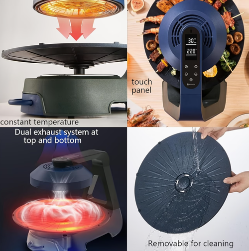 Multifunctional smokeless barbecue grill
