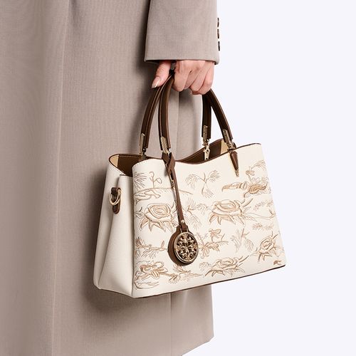 High-quality Chinese style women's handbag, large capacity, 2026 new embroidered shoulder bag, crossbody small square bag