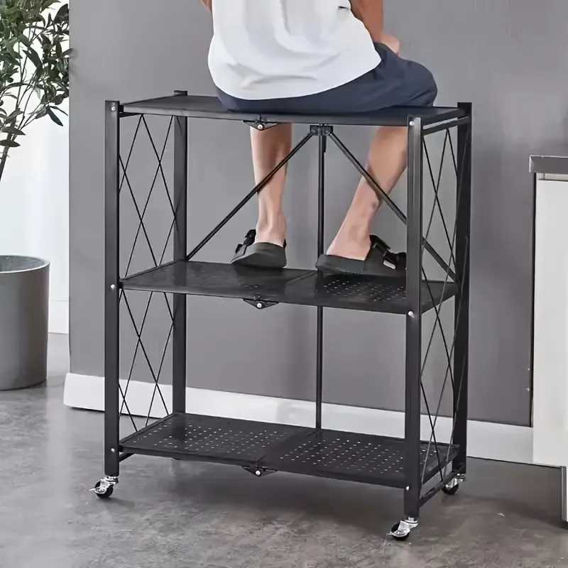 Folding storage rack