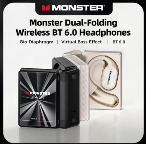 Bluetooth with Dual-Fold Design, Noise Isolation - 145H Playtime Wireless Earbuds Bluetooth 6.0, IPX5 Waterproof & Sweatproof Wireless Earbuds, Ideal Traveling Gadgets & Electronic Gifts for Men and Women