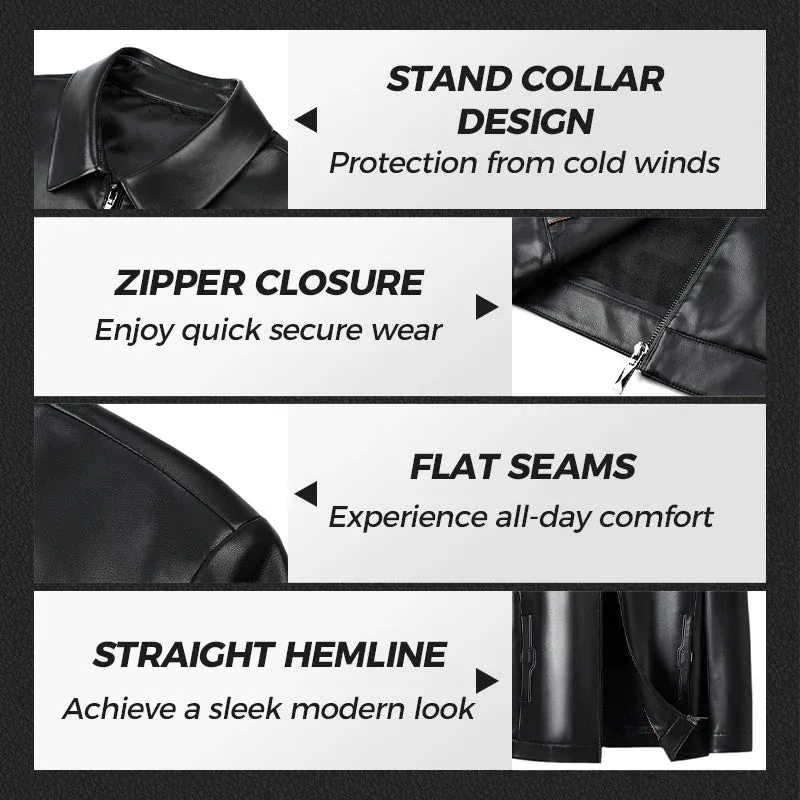 Men's Tough Style Leather Jacke