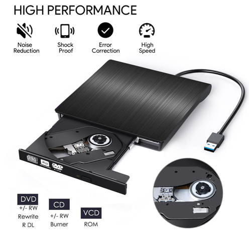 External DVD CD  DVD-ROM CD-RW Player Portable External CD-RW Drive DVD-RW Burner Recorder Player for Laptop Desktop Computer with Storage Bag