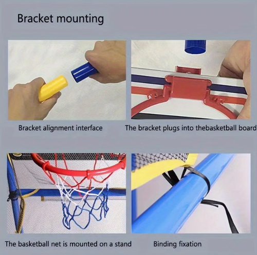 3Pcs1 Basketball Rack + 2Balls Enjoyable Arcade Basketball Game Set - Indoor Outdoor Dual Play, Easy Setup with Pump & Balls, Ideal Holiday & Birthday Gift