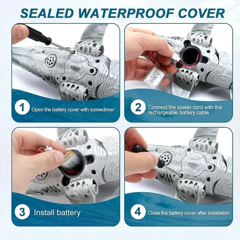 Remote-Control Mosasaurus Dinosaur Toy, 1 Count Rechargeable Electric Dinosaur with Light & Spray Effects, Pool Toy for Bath, Lake and Ocean Swimming