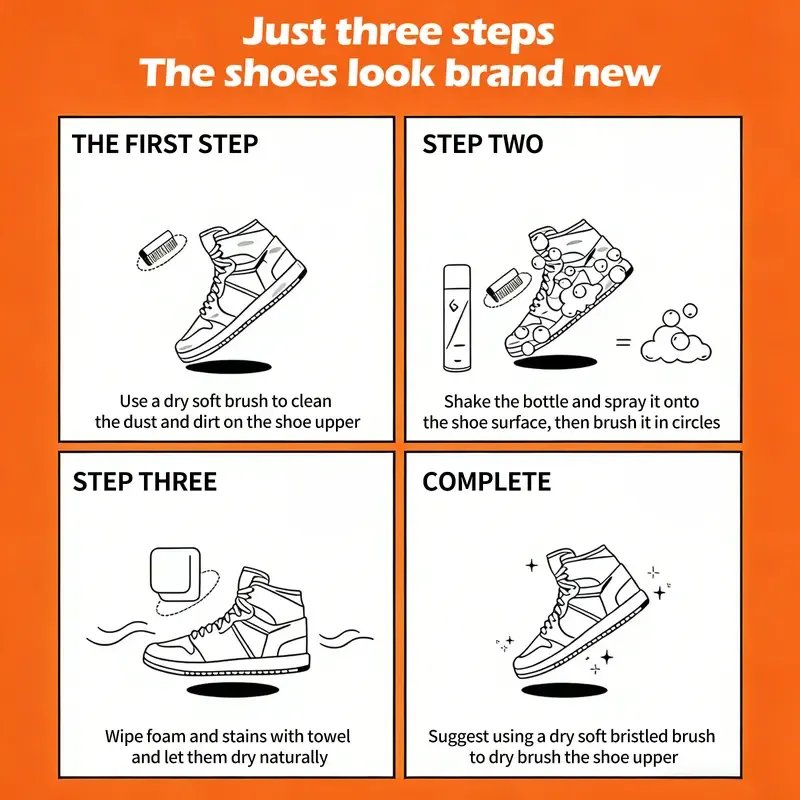 Eco-Friendly Foam Cleaning Kit Safe for All Shoes Easy to Use at Home with 150ml Cleaner and Brushes