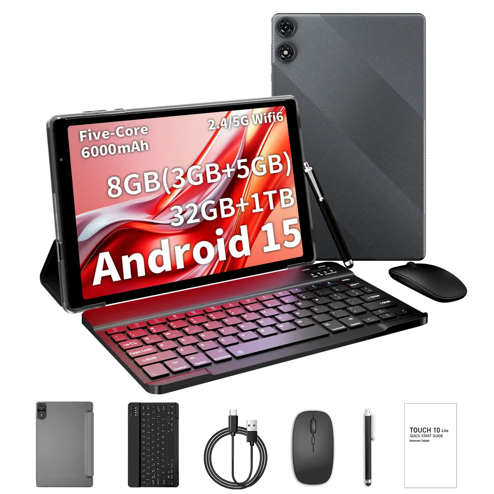 PRITOM 10 Inch New Tablet with Android 16 5G WiFi 12GB 3+9 RAM 32GB 1TB Expandable ROM 6000mAh Battery Perfect for Work and Play Upgrade Your Tech Long Lasting Power Versatile Device Mothers Day Gift summervibes