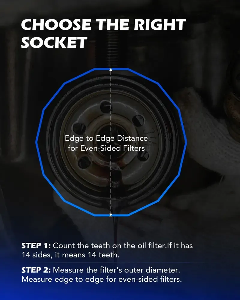 Orion Motor Tech Oil Filter Wrench Socket Set 10pc  Drive Low Profile, Oil Filter Cap Remove and Install Tool Kit,24mm,27mm, 29mm, 30mm, 32mm, 36mm, 38mm CR-V Compatible with Toyota VW BMW Mercedes, Automotive Maintenance ​