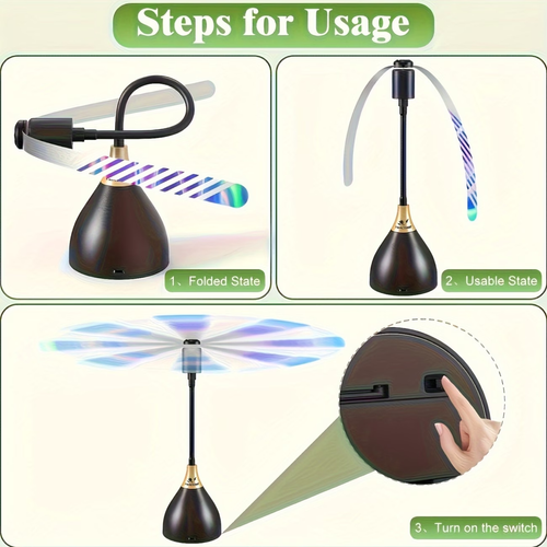 Table Fly Fans, Efficient Fly Deterrent Fan, Keeps Flies Away with Gentle Blades, USB Or Battery Operated Portable Fly Fan for Home Control, Picnic BBQ Party Portable Fly Deterrent Fans, Summer Must-Haves
