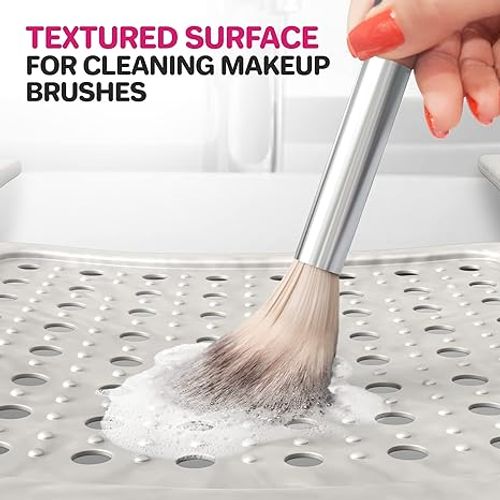 Beauty Brush Cleaning Mat, RV Camper Sink Cover & for Small Spaces (Large Pearl)