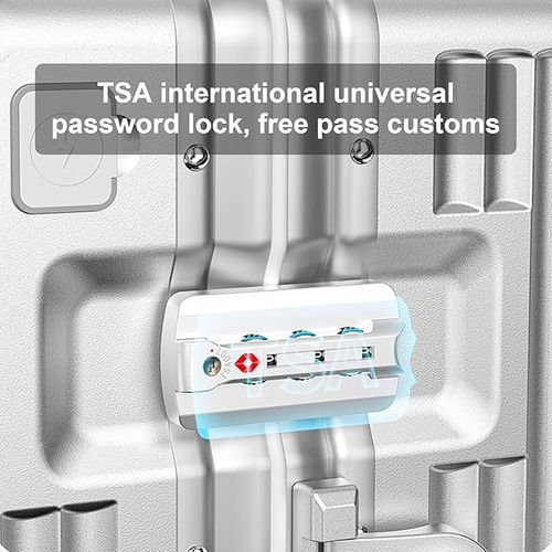 Suitcase Carry-on Luggage Spring-Summer Travel Airline Approved with TSA Lock, 360° Wheel, PC Hard Shell and Aluminum Frame Pressure-Resistant, Suitable for 20 inches (White, 20 inches) ​