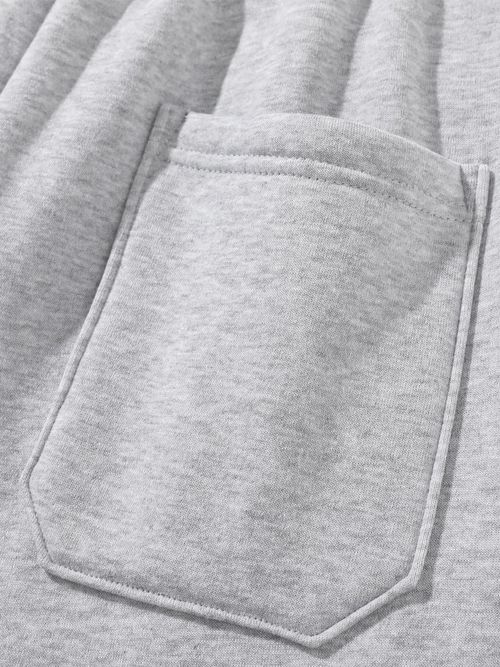 Men's Plain Two-piece Sweatsuit Set, Basic Regular Fit Casual Drop Shoulder Half Zip Zippers Long Sleeves Fitted Hoodie & Pocket Drawstring Elastic Sweatpants, Men's Clothing