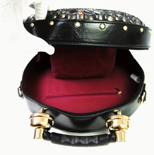 Women's Retro Steampunk Handbag with Clock Face