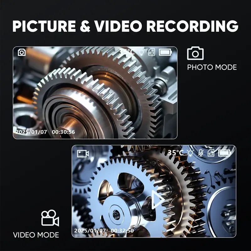 SHEKAR 0.33in  0.23in Two-Way Endoscope Camera with 32GB Card, 360° Rotatable Waterproof Borescope with Light, Articulated Snake Camera, Inspection Scope for Automotive, Mechanic, Wall, Vehicle, Drain, Home Improvement