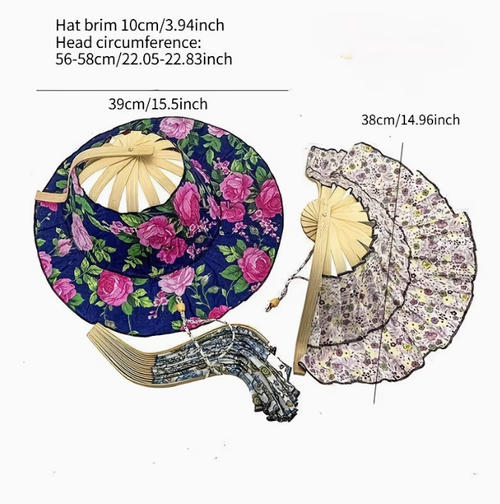 2-in-1 Portable Folding Bamboo Sun Hat