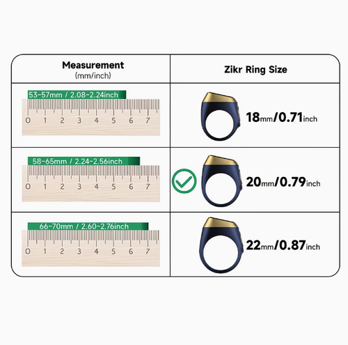 IQIBLA Zikr Ring Lite Nova Blue 20mm | Smart Device with Display
