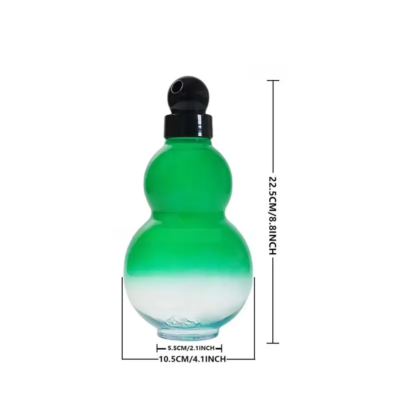 Gourd Shaped Water Bottle, 1 Count Creative Design Leakproof Water Bottle with Lid & Pull Ring, Portable Large Capacity Drinking Cup for School Office Outdoor Camping, Clear Water Bottle