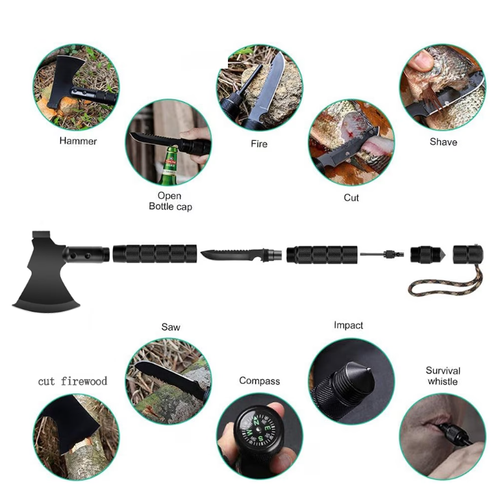Durable Survival Hatchet - Multi-Tool Axe with Hammer