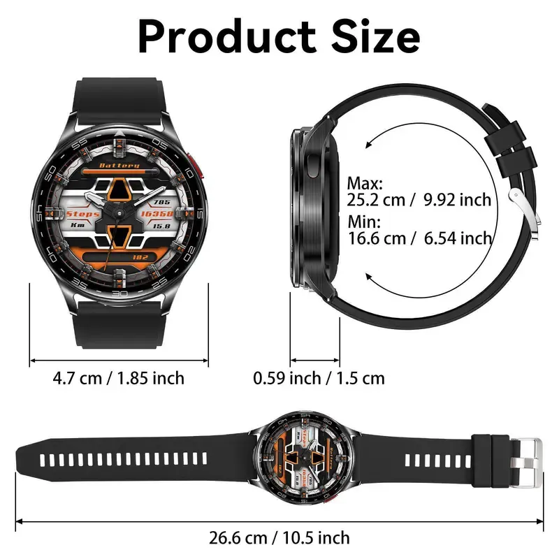 T97 Smart Watches For Men Women with Earbuds (Call Receive  Music Playback) Multifunctional Sports Watch 100+ Sports Modes Step Counter Mens Smartwatch for Android Perfect Gifts for Men Women