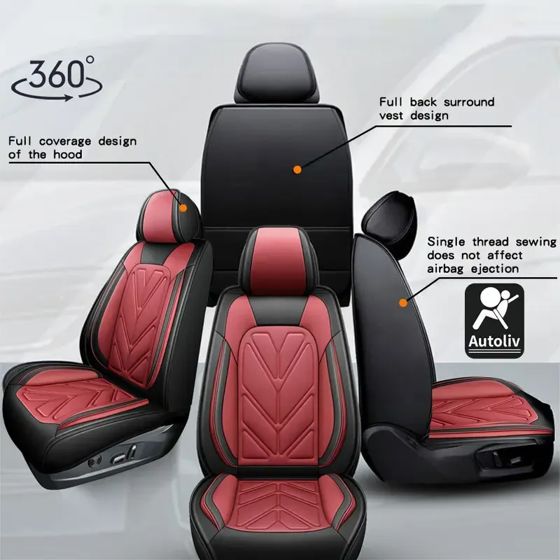 Arespark 5 Seats Car Seat Covers Full Set Waterproof Nappa Leather 40-60 Spilt Bench Cover Universal For Nissan  Honda  Civic  CRV  Hrv  Kia  Sorento  Toyota  Corolla  4Runner  Camry  Hyundai  Mazda (Full Set)