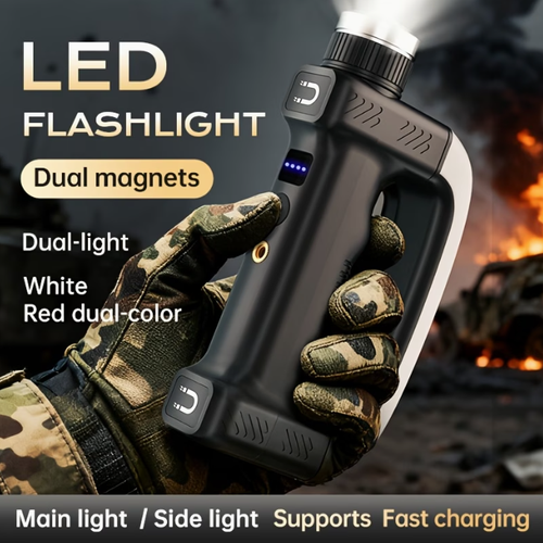 1pc Black SKT Explorer Multi-Functional Super Bright Flashlight
