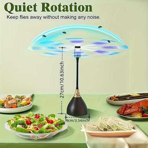 Table Fly Fans, Efficient Fly Deterrent Fan, Keeps Flies Away with Gentle Blades, USB Or Battery Operated Portable Fly Fan for Home Control, Picnic BBQ Party Portable Fly Deterrent Fans, Summer Must-Haves