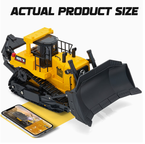 1:16 Scale Eleven-Channel Remote Control Bulldozer