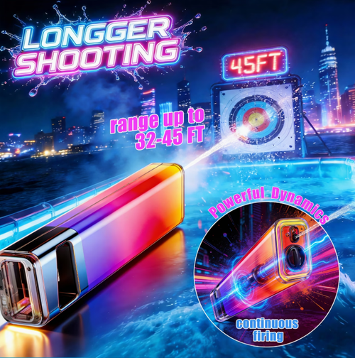Rechargeable Glowing Electric Water Gun | 32-45Ft Long Range, Continuous Firing, 42.27oz Capacity, Colorful Light, Summer Outdoor Pool Party Toy For Kids Adults, Available In And Pink