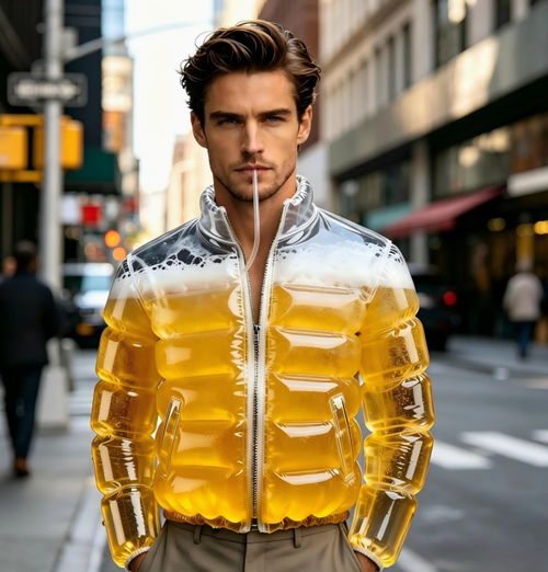 Men's Transparent Beer-Filled Pool Jacket