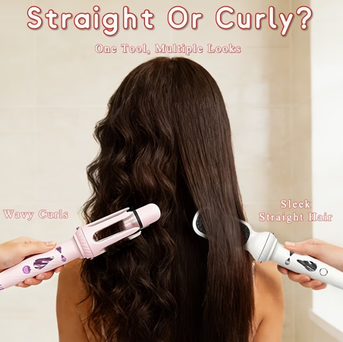 5in 1 Hair Curling Iron Set with 5 Interchangeable Heads, Crimped Waves, Hair Straightening Brush, Root Volumizing Crimper, 25mm & 32mm Curling Wand, Multi-Styler Hair Tool