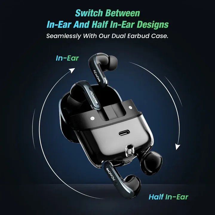 4 in 1 Earbuds | ANC Up To 32dB (In-Ear) | Quad Mic AI-ENC | 70Hrs Playtime | Dual Connectivity | 3D Spatial Audio