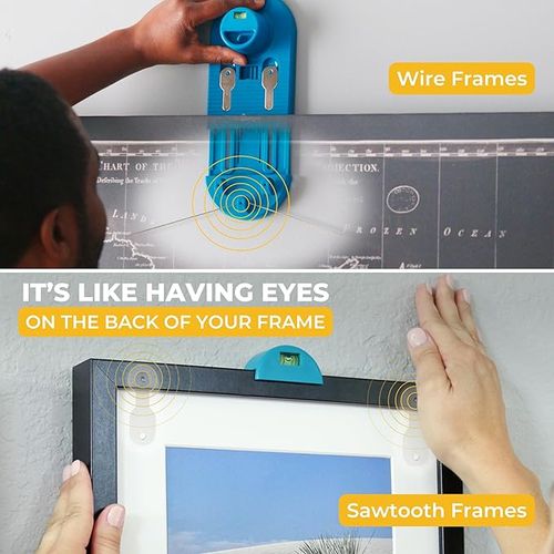 Go Hang It! Pro,All-in-One Picture Hanging Kit - Picture Leveling and Hanging Tool - Hang Sawtooth-Wire Hangers - Wall Hanging Kit and Level Tool - Hardware Case with 85-Piece Hanging Essentials