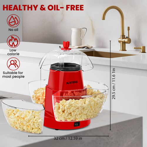 Practical Hot Air Popcorn Machine With 4 Bowls