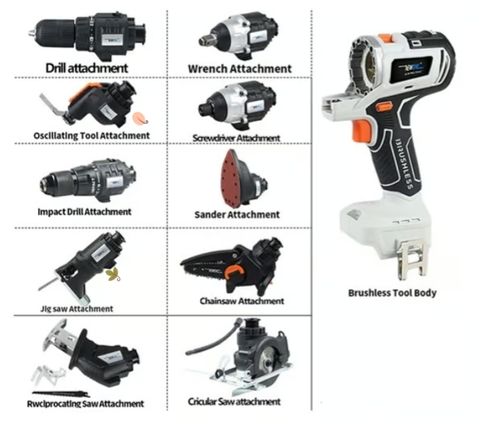 🧰18V Cordless 10-in-1 Multi-Function Power Tool Set