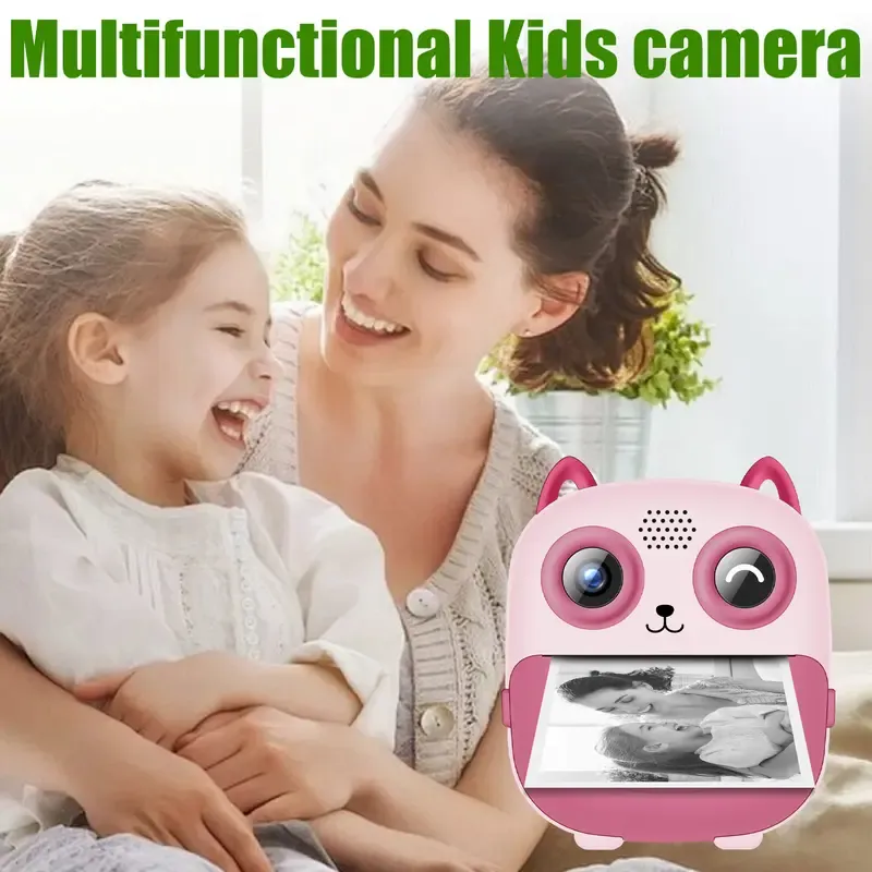 Kids Instant Print Camera for Boys & Girls, HD Lens Digital Camera, Perfect Christmas & Birthday Gift for Toddlers & Teens Ages 12+, Unisex Playtoy