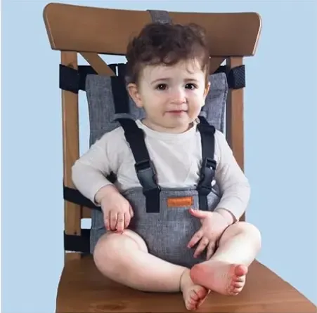 Baby Travel Harness Seat - Super Compact High Chair for Babies - Lightweight & Ergonomic Carrier with Adjustable Straps - Perfect for Travel & Home Use