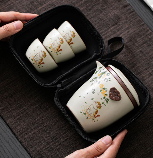Ru Kiln Portable Travel Tea Set