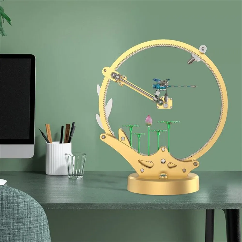 TECHING Flying Dragonfly Sculpture 3D Metal Model DIY Assembly Kit Excellent STEAM Educational Science Discovery Toys Kids Children Gift - Gold