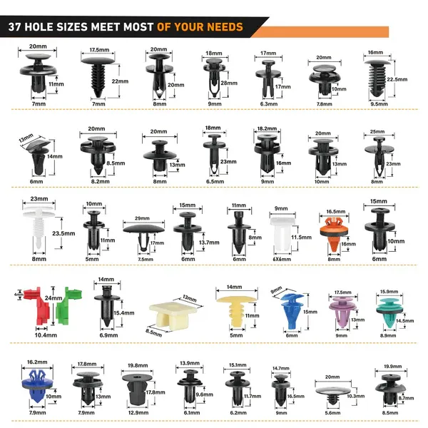 1240 pcs Car Retainer Clips & Fastener Remover