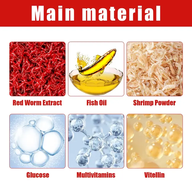 Fish Attractants, Concentrated Fishing Comprehensive Bait Fast Nesting Red Worm Liquid Thick Fishy Bait Opening Agent 2PC