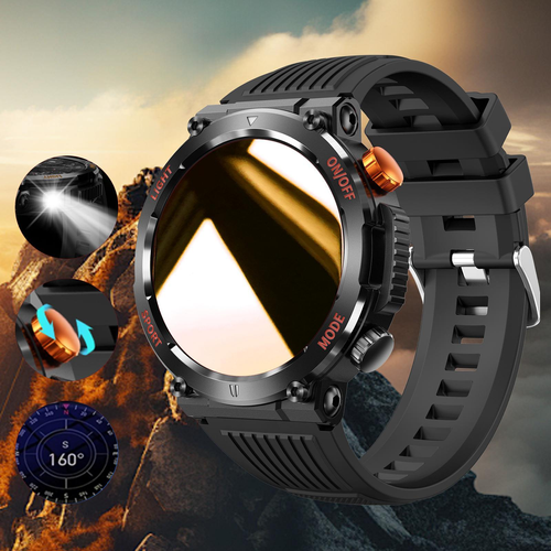 1.46 Inch HD Screen Smartwatch, Multi-functional Outdoor Sports Fitness Tracker, Wireless Receiving & Calling Multi-sport Mode Pedometer, Waterproof Watch with LED Light for Android  iOS Men & Women